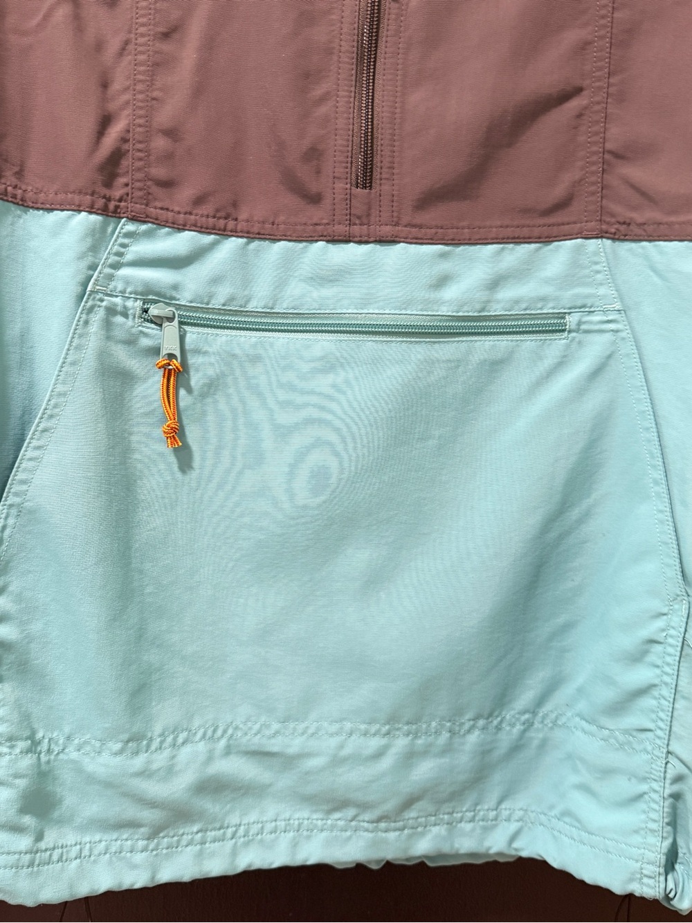 L.L. Bean Misses Two-Tone Hooded Pullover Jacket - Gray & Aqua - Picture 4 of 6